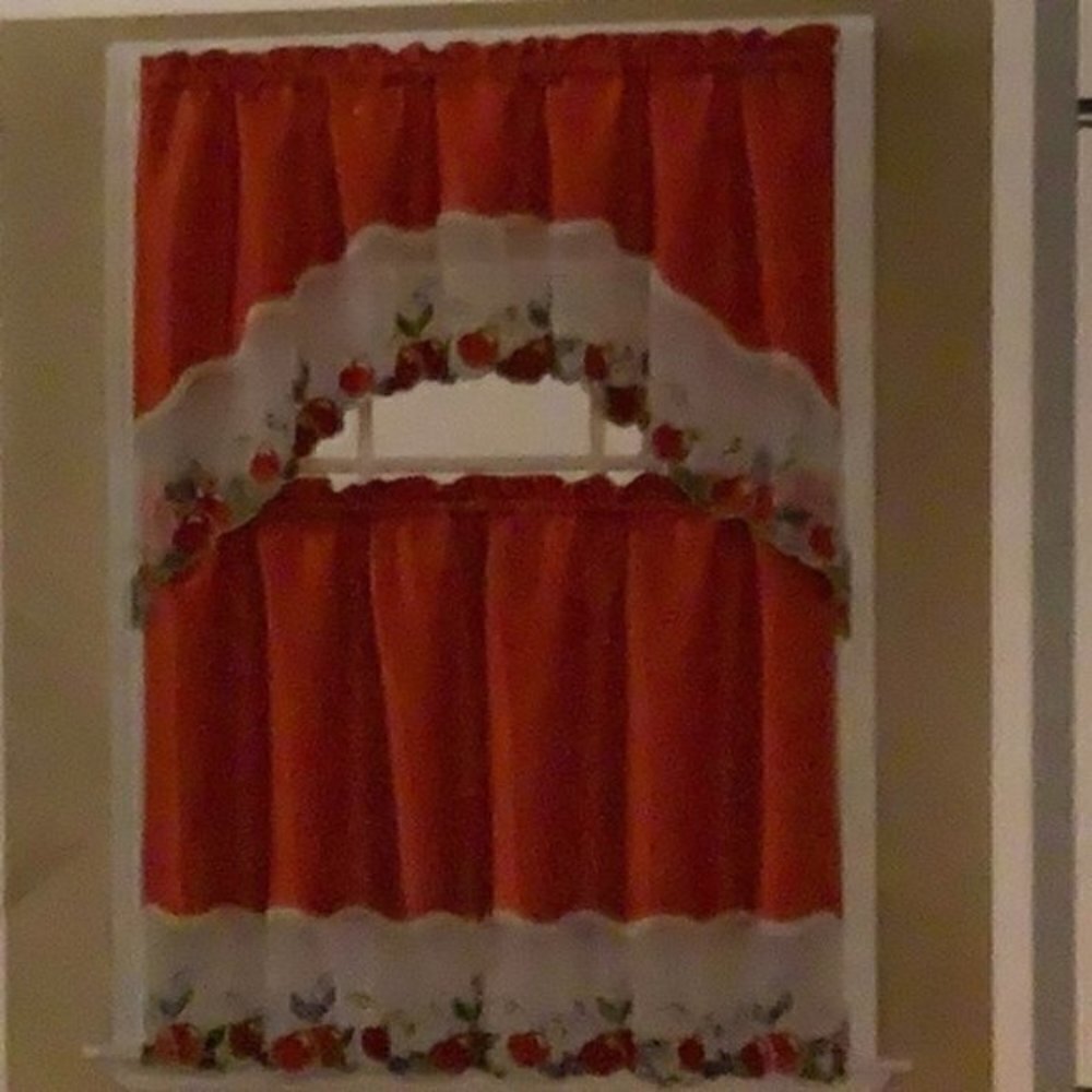 3PC Addy Embroidery Kitchen Curtain Set - Picture 4 of 4